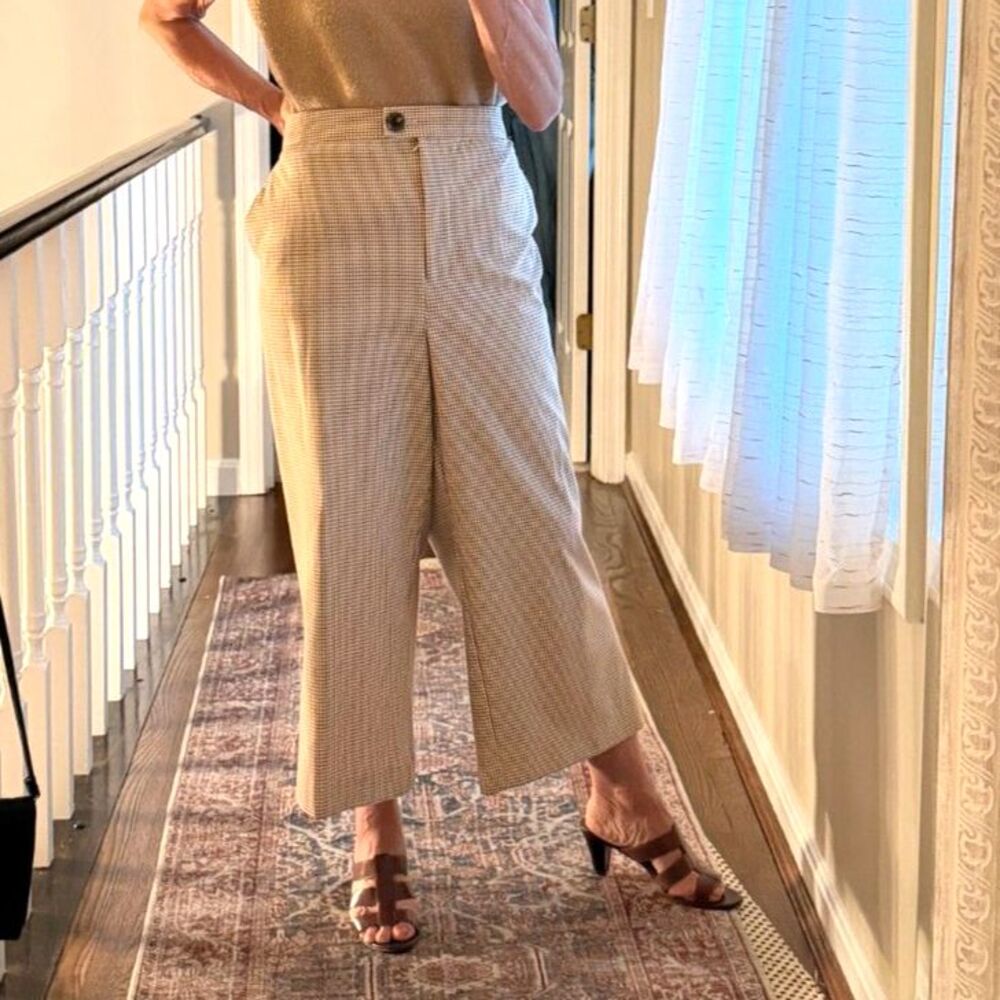 Worthington Check Wide Leg Pants PXL Business Casual